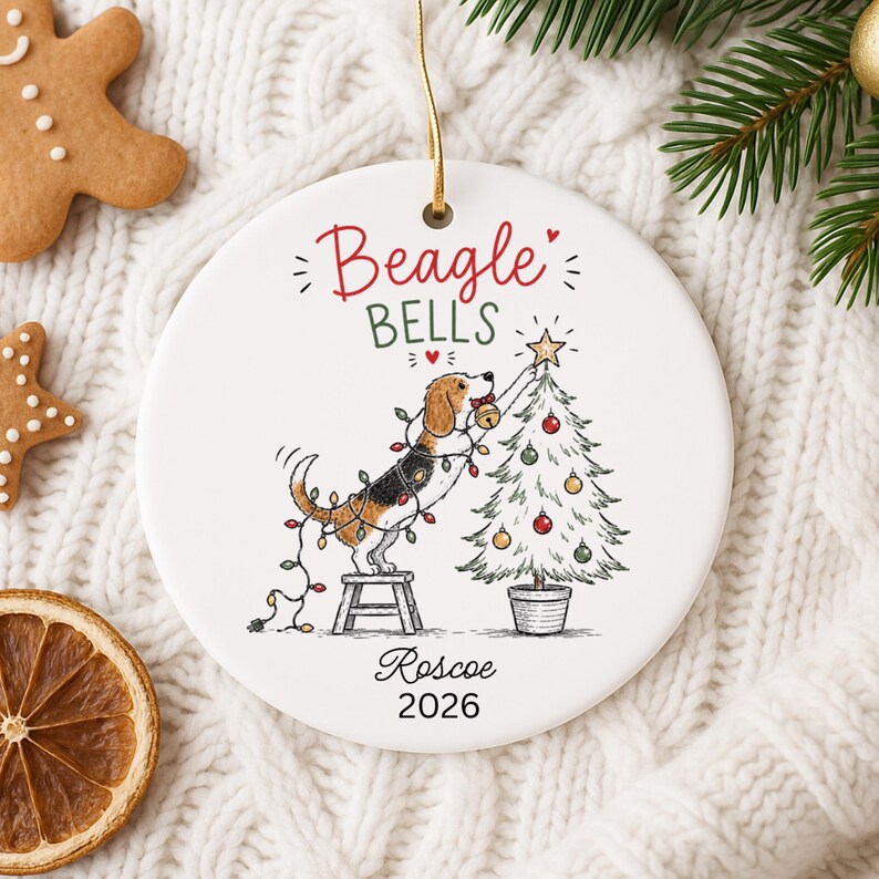 Personalized Beagle Christmas Ornament | Beagle Ornament | Beagle Gift for Dog Lovers | Custom  product image 11