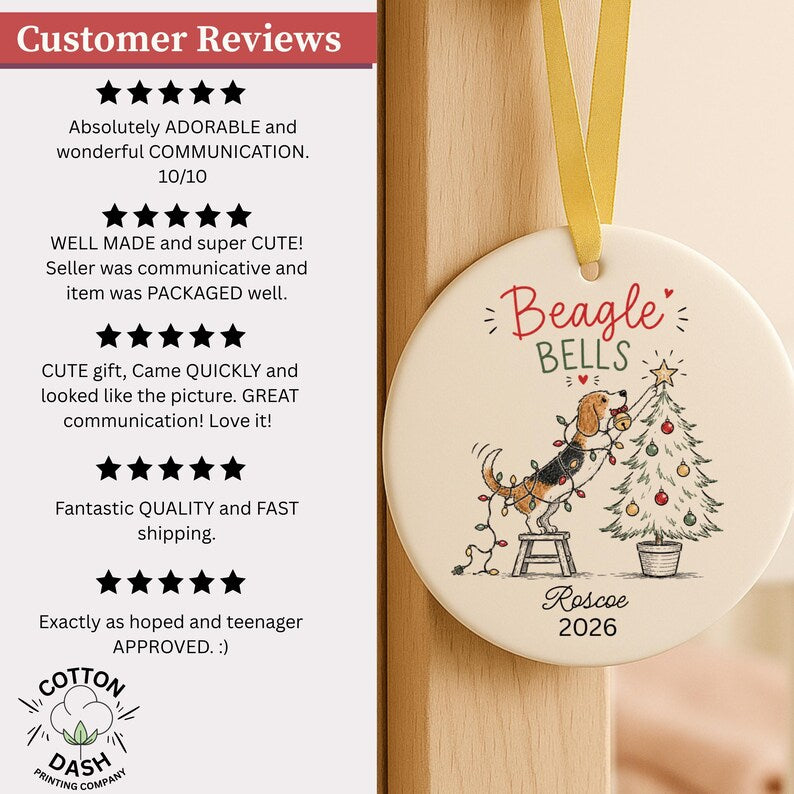 Personalized Beagle Christmas Ornament | Beagle Ornament | Beagle Gift for Dog Lovers | Custom  product image 12