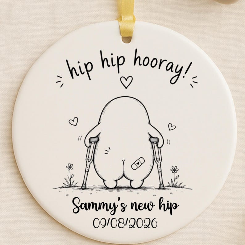 Hip Replacement Ornament Personalized | New Hip Get Well Soon Gift | Hip Surgery Recovery Gift  product image 8