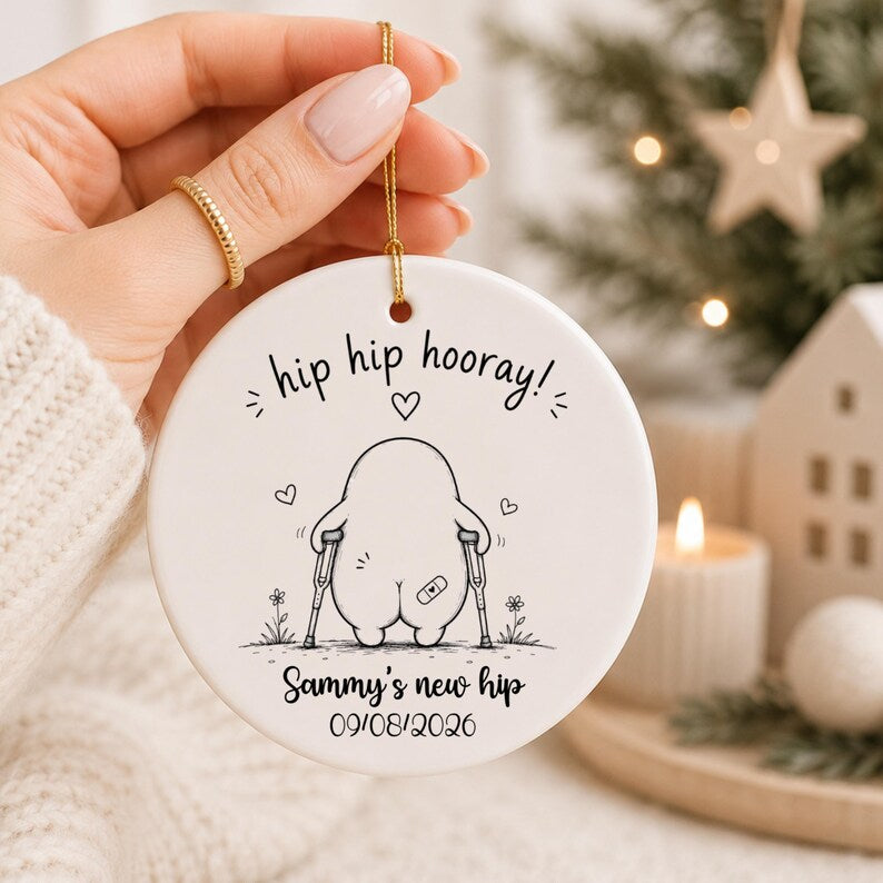 Hip Replacement Ornament Personalized | New Hip Get Well Soon Gift | Hip Surgery Recovery Gift  product image 4