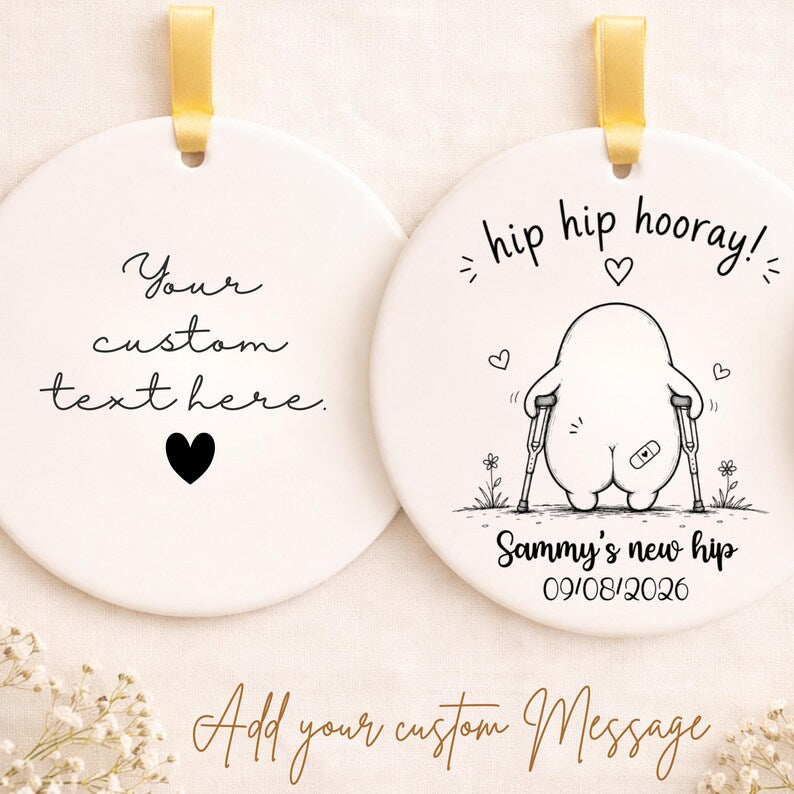 Hip Replacement Ornament Personalized | New Hip Get Well Soon Gift | Hip Surgery Recovery Gift  product image 2