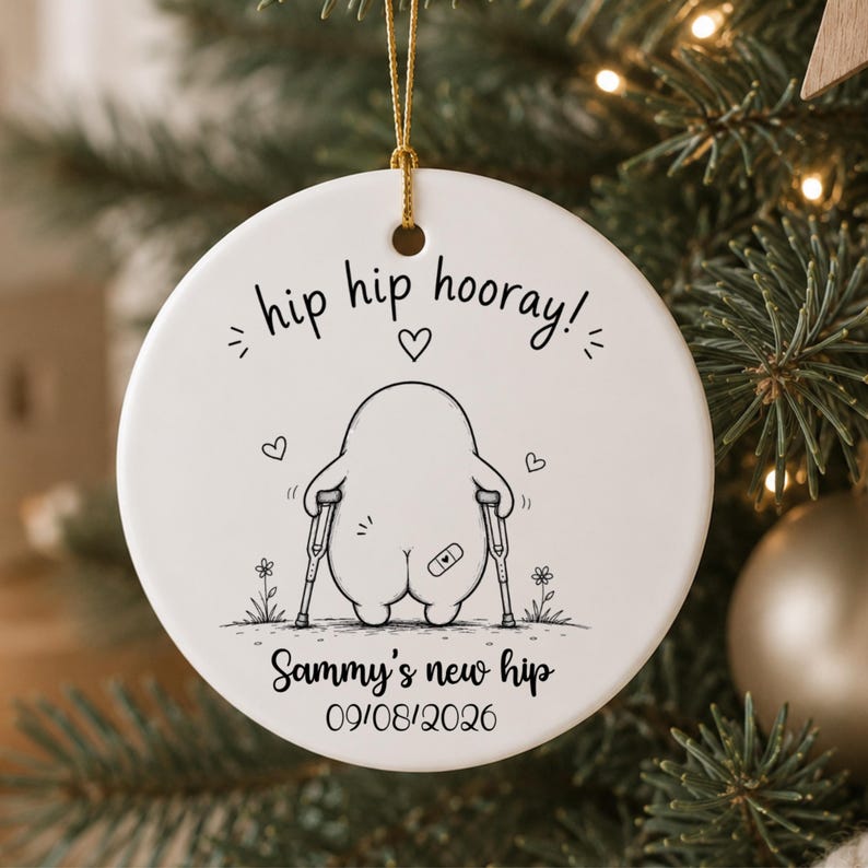 Hip Replacement Ornament Personalized | New Hip Get Well Soon Gift | Hip Surgery Recovery Gift  product image 6