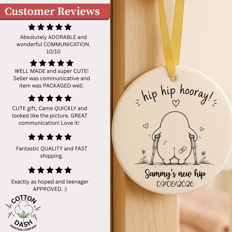 Hip Replacement Ornament Personalized | New Hip Get Well Soon Gift | Hip Surgery Recovery Gift  product image 12