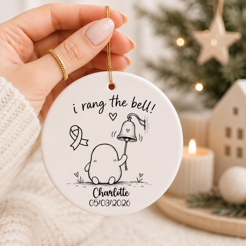 Personalized Ring The Bell Ornament – Cancer Survivor Gift product image 8
