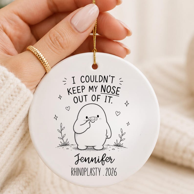 Personalized Rhinoplasty Ornament – Nose Job Gift personalized Christmas ornament