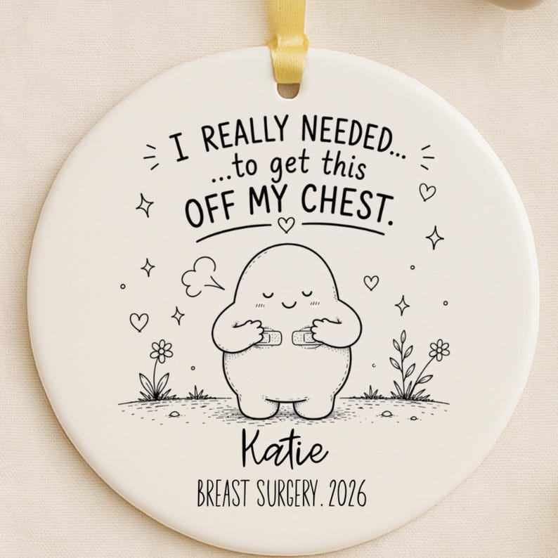 Personalized Breast Surgery Ornament – Breast Reduction Gift product image 4