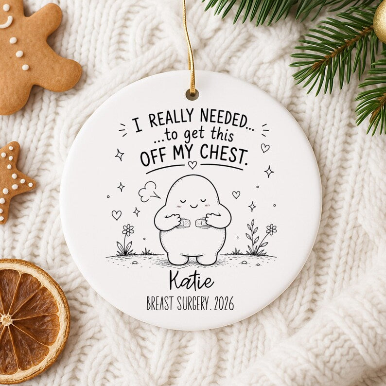 Personalized Breast Surgery Ornament – Breast Reduction Gift product image 10