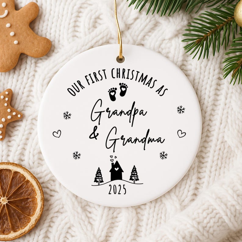 Personalized First Christmas as Grandparents Ornament – Grandma Grandpa Christmas Gift product image 11