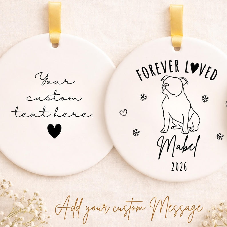 Personalized Staffordshire Bull Terrier Memorial Ornament – Pit Bull Memorial Ornament product image 2