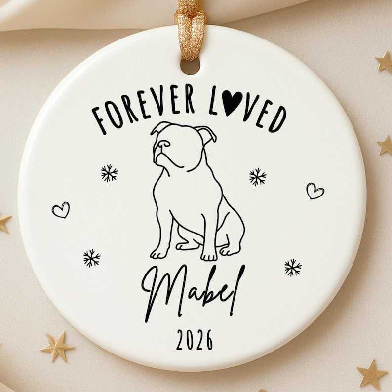 Personalized Staffordshire Bull Terrier Memorial Ornament – Pit Bull Memorial Ornament product image 4