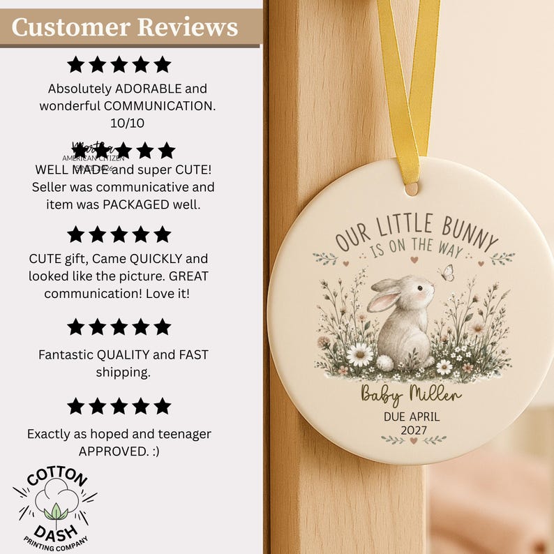 Pregnancy Announcement Ornament – Easter Pregnancy Reveal product image 12