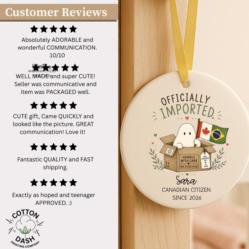 Personalized Canadian Citizenship Ornament – New Citizen Gift product image 12