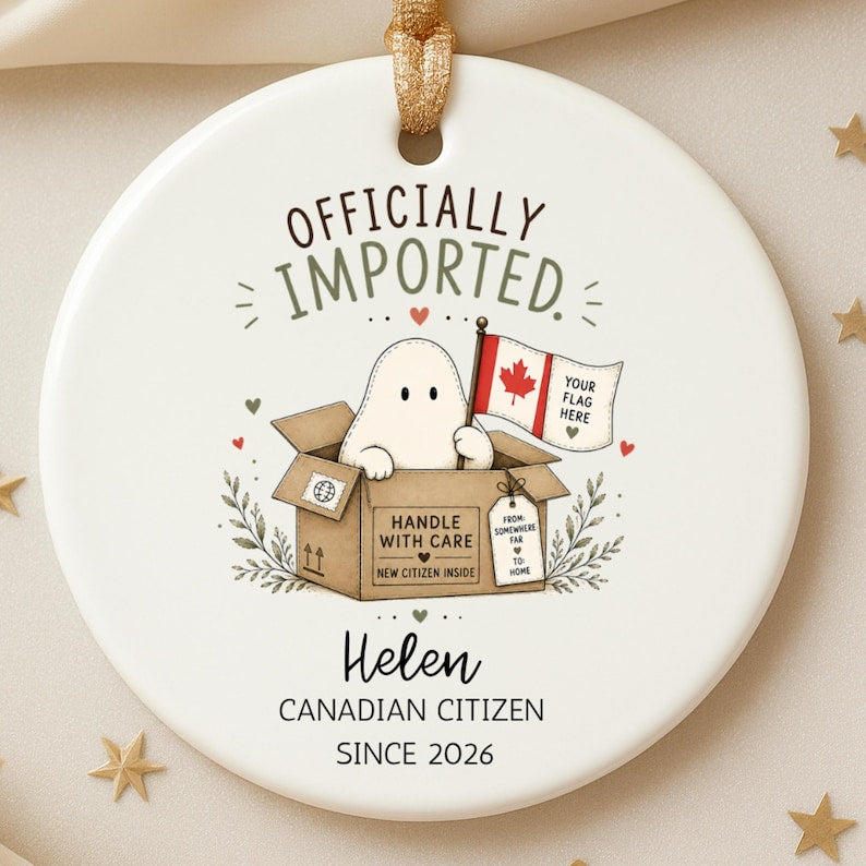 Personalized Canadian Citizenship Ornament – New Citizen Gift personalized Christmas ornament