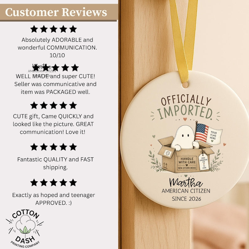 American Citizenship Ornament – Personalized New American Citizen Gift product image 12