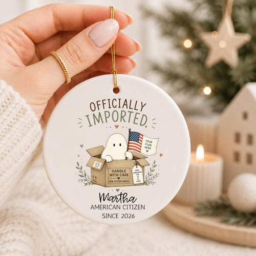 American Citizenship Ornament – Personalized New American Citizen Gift personalized Christmas ornament