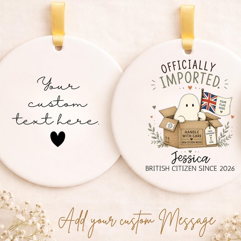 British Citizenship Ornament – Personalized UK Citizenship Gift product image 2