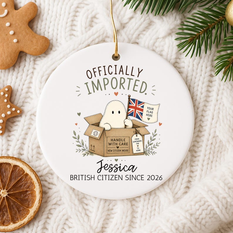 British Citizenship Ornament – Personalized UK Citizenship Gift product image 8