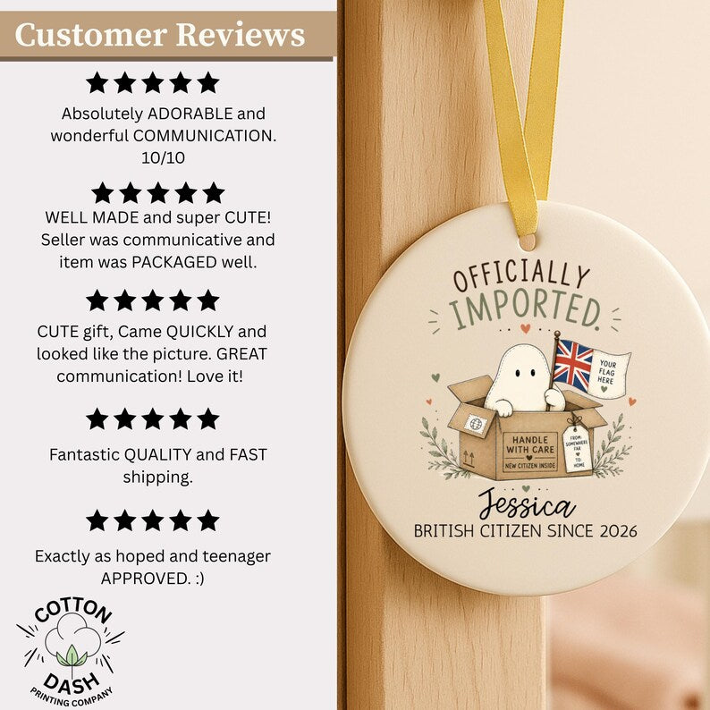 British Citizenship Ornament – Personalized UK Citizenship Gift product image 12
