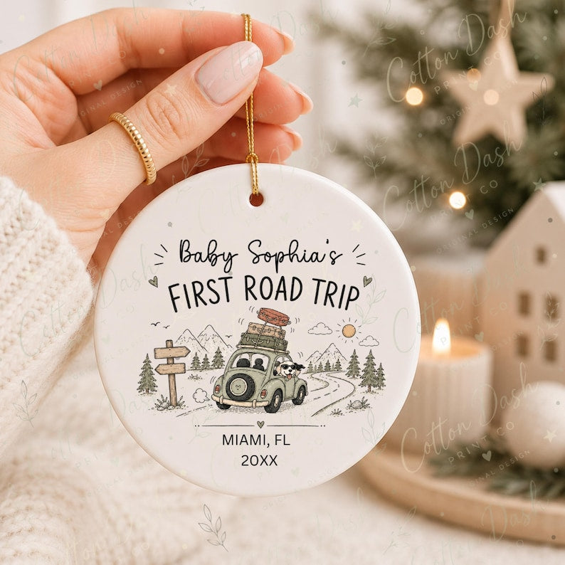 Baby First Road Trip Ornament – Personalized Baby Travel Gift product image 8