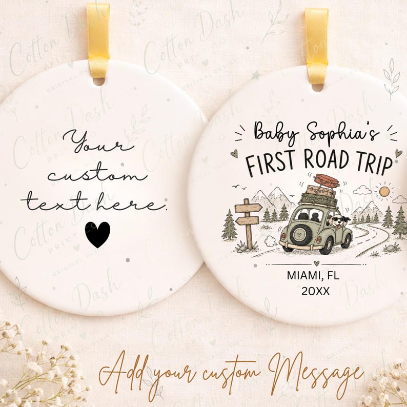 Baby First Road Trip Ornament – Personalized Baby Travel Gift product image 2