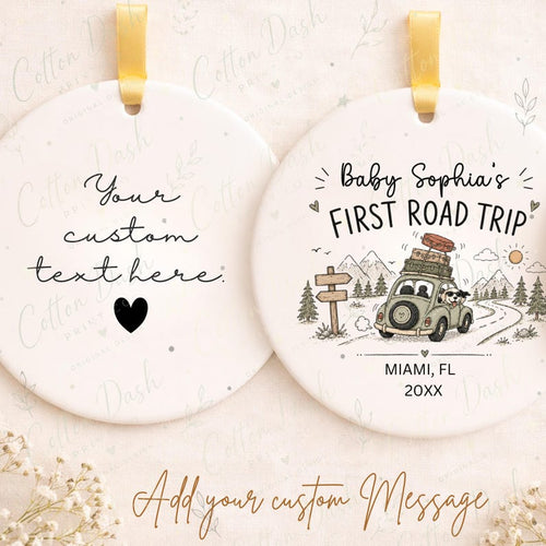 Baby First Road Trip Ornament – Personalized Baby Travel Gift product image 2