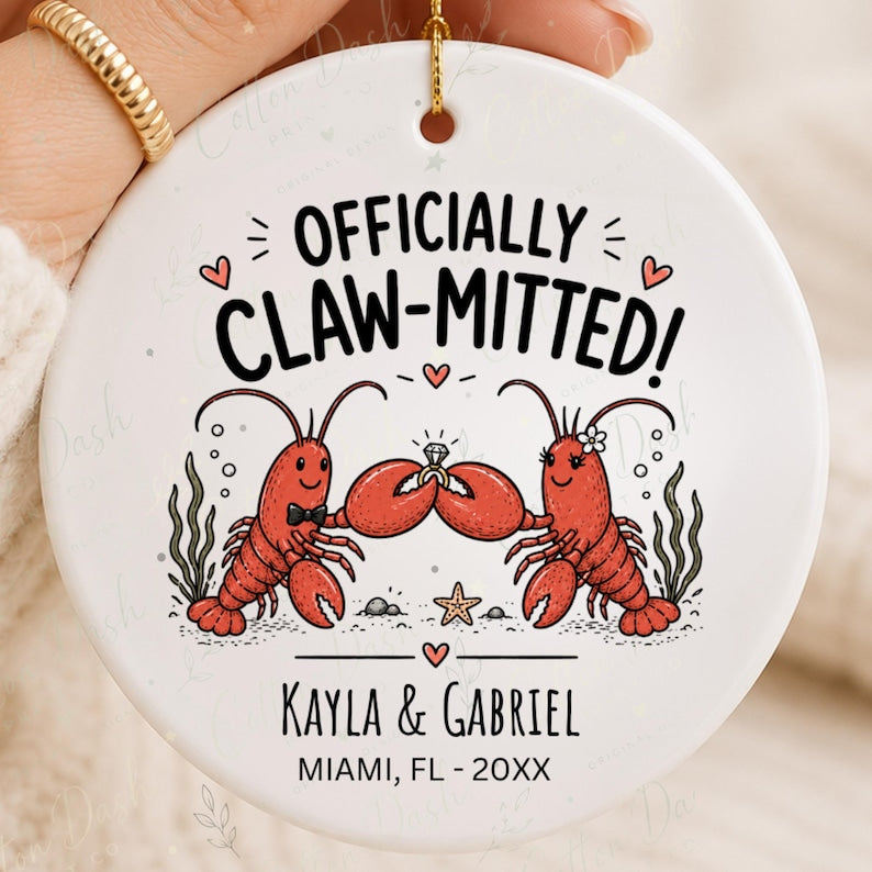 Beach Engagement Ornament – Personalized Newly Engaged Gift product image 4