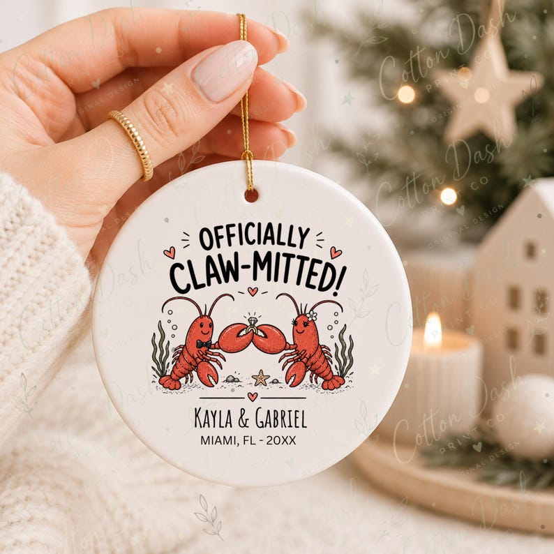 Beach Engagement Ornament – Personalized Newly Engaged Gift product image 8