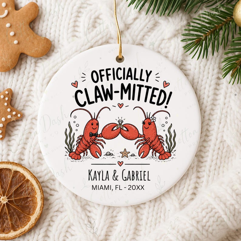 Beach Engagement Ornament – Personalized Newly Engaged Gift product image 11
