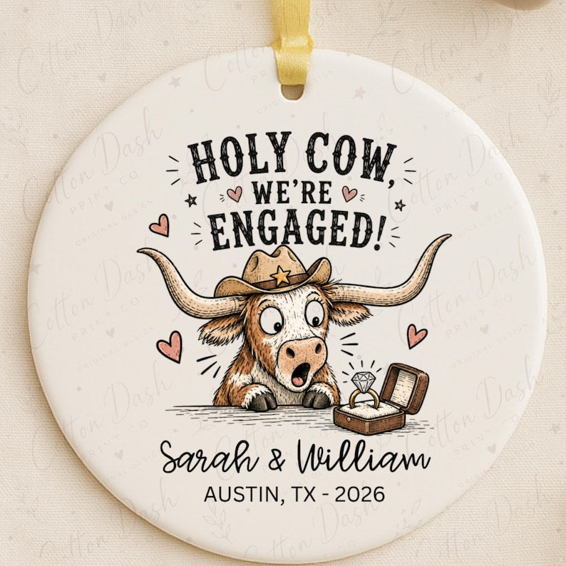 Western Engagement Ornament – Personalized Newly Engaged Gift product image 4
