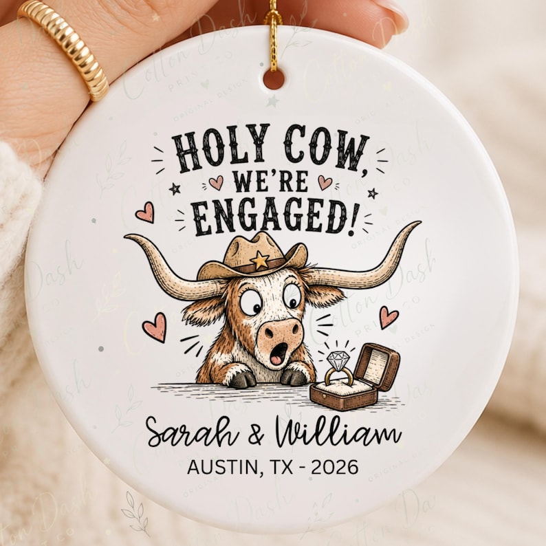 Western Engagement Ornament – Personalized Newly Engaged Gift product image 10