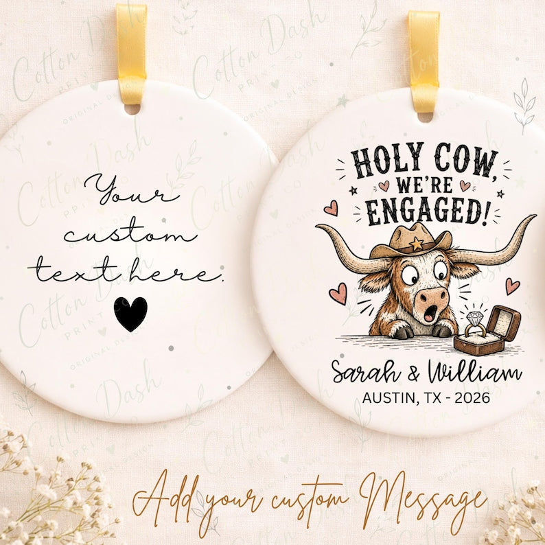 Western Engagement Ornament – Personalized Newly Engaged Gift product image 2