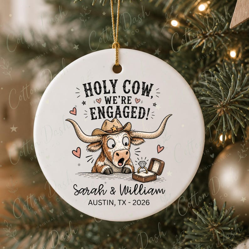 Western Engagement Ornament – Personalized Newly Engaged Gift product image 12