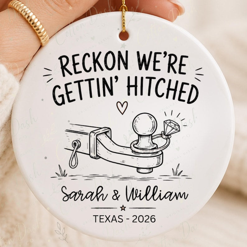 Country Engagement Ornament – Custom Newly Engaged Gift for Camping Couple product image 4