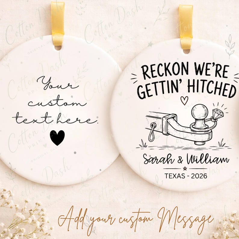 Country Engagement Ornament – Custom Newly Engaged Gift for Camping Couple product image 2