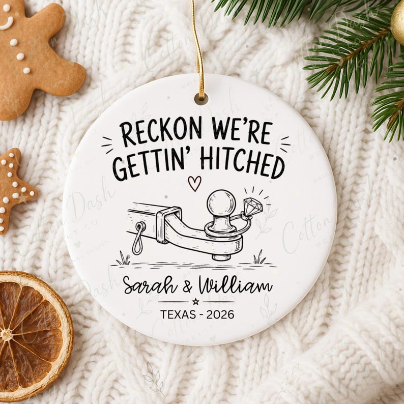 Country Engagement Ornament – Custom Newly Engaged Gift for Camping Couple product image 11