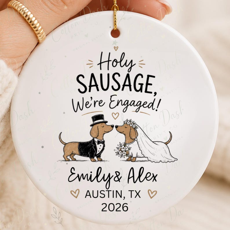 Dachshund Engagement Ornament – Funny Newly Engaged Gift product image 8