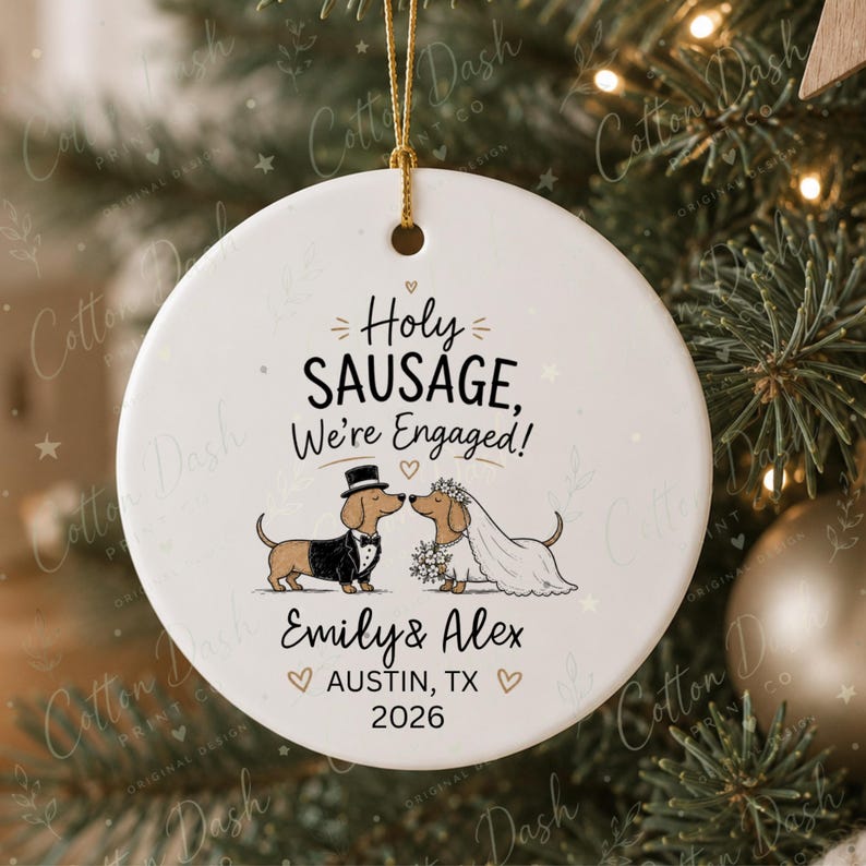 Dachshund Engagement Ornament – Funny Newly Engaged Gift product image 12