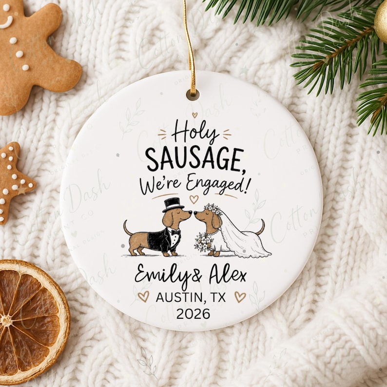 Dachshund Engagement Ornament – Funny Newly Engaged Gift product image 11