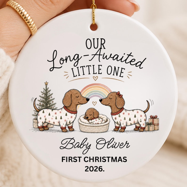 Rainbow Baby First Christmas Ornament – Personalized Baby Keepsake for Long Awaited Baby product image 10