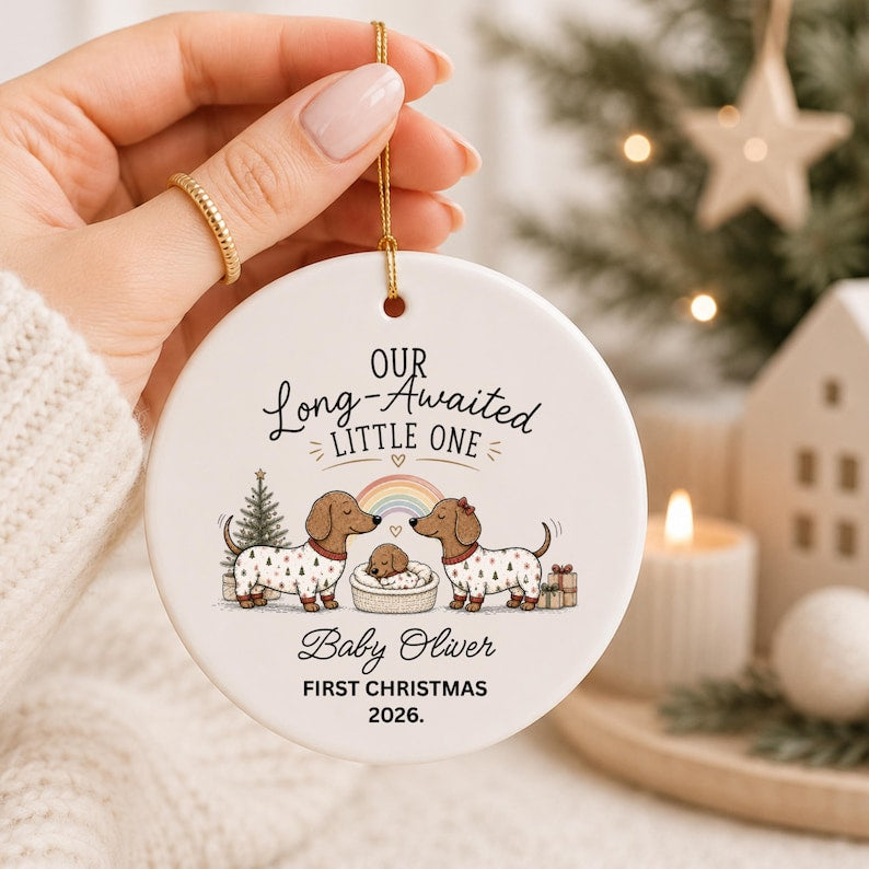 Rainbow Baby First Christmas Ornament – Personalized Baby Keepsake for Long Awaited Baby product image 5