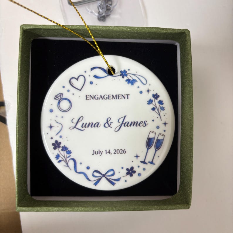 Personalized Family Name Ceramic Xmas Tree Bauble Ornament product image 15