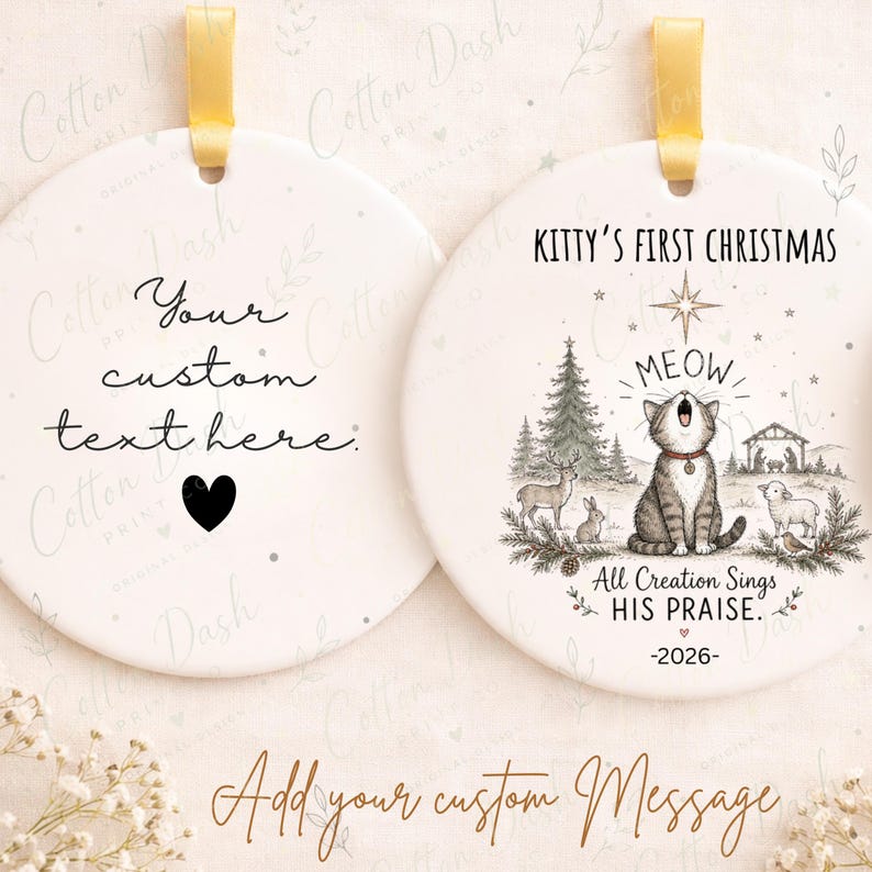 Cat First Christmas Ornament – Christian Cat Ornament product image 2