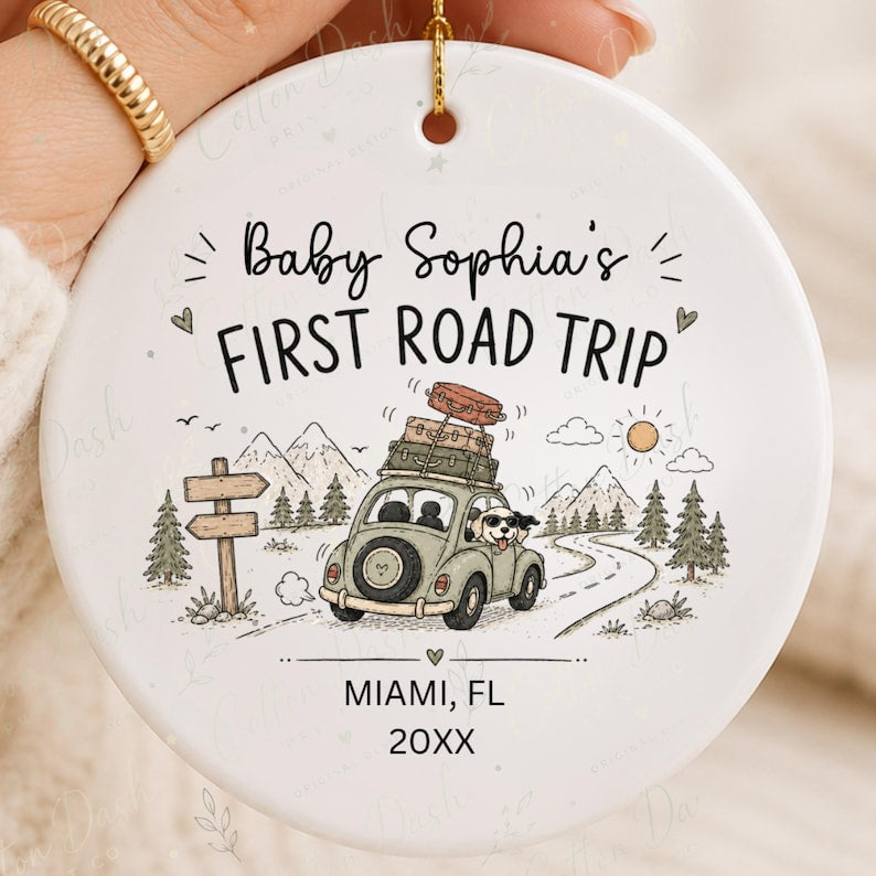 Baby First Road Trip Ornament – Personalized Baby Travel Gift product image 6