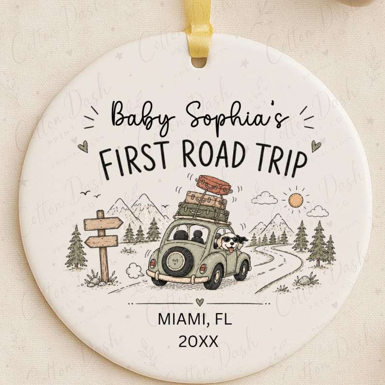 Baby First Road Trip Ornament – Personalized Baby Travel Gift product image 4