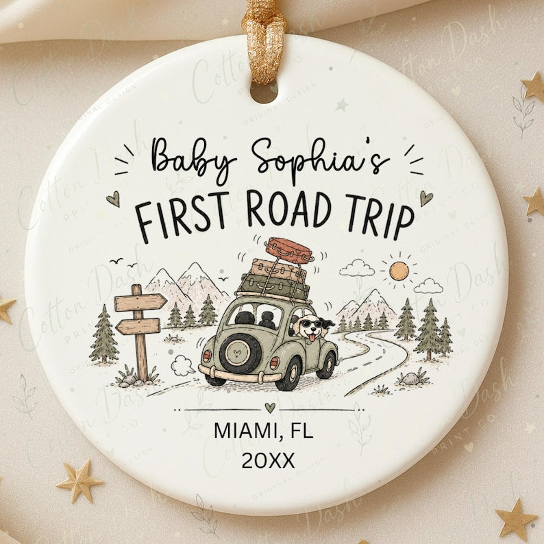 Baby First Road Trip Ornament – Personalized Baby Travel Gift product image 10