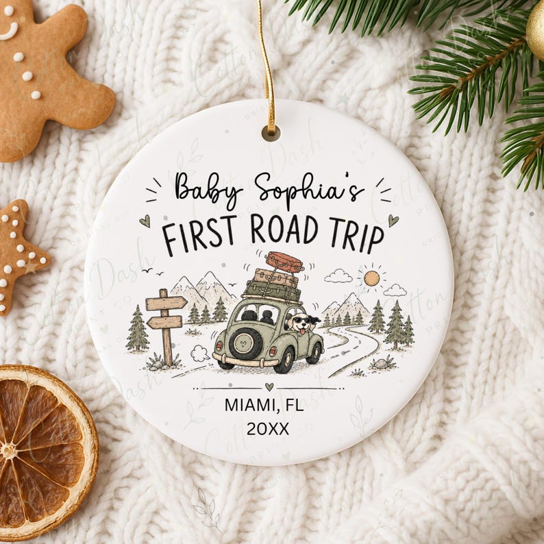 Baby First Road Trip Ornament – Personalized Baby Travel Gift product image 11