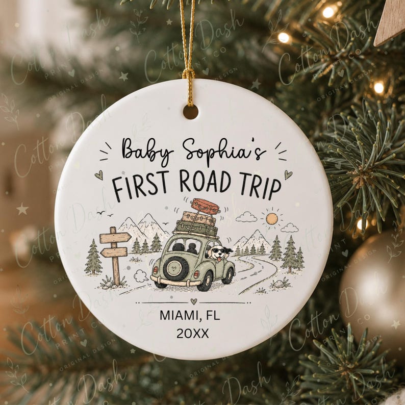 Baby First Road Trip Ornament – Personalized Baby Travel Gift product image 12