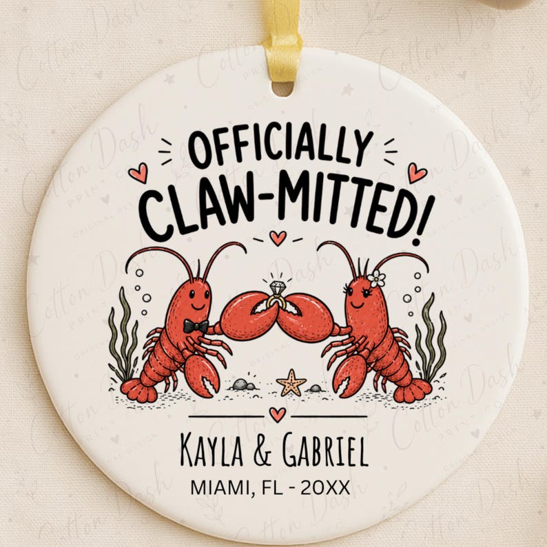 Beach Engagement Ornament – Personalized Newly Engaged Gift product image 6