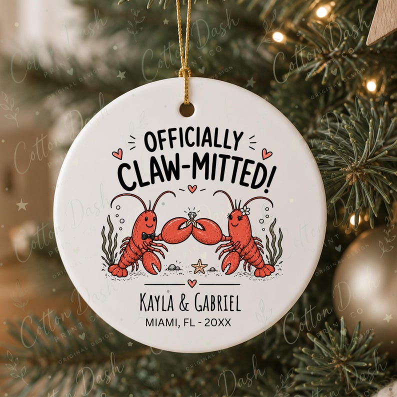 Beach Engagement Ornament – Personalized Newly Engaged Gift product image 12
