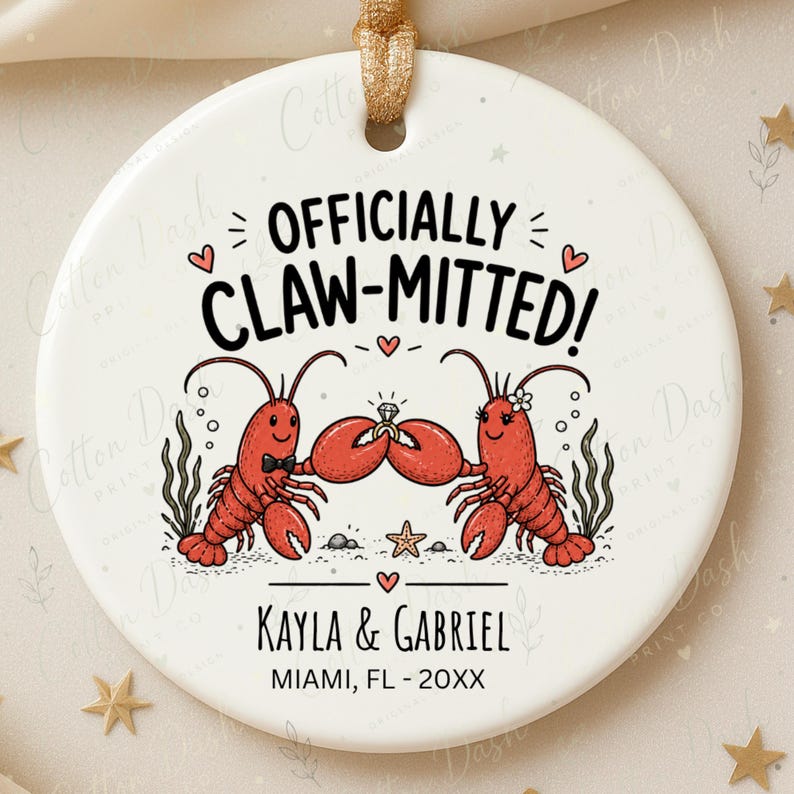 Beach Engagement Ornament – Personalized Newly Engaged Gift product image 10